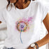 Feather Print Aesthetic T-Shirt for Women - Short Sleeve Graphic Tee, Trendy Streetwear Top, Perfect for Spring/Summer Fashion